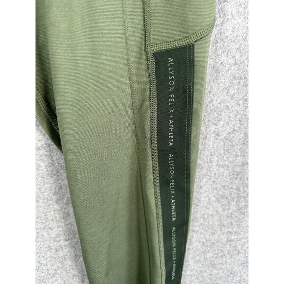 NWT Allyson Felix Athleta Medium Leggings Fast AF Olive Green $119 Compression - Picture 6 of 16